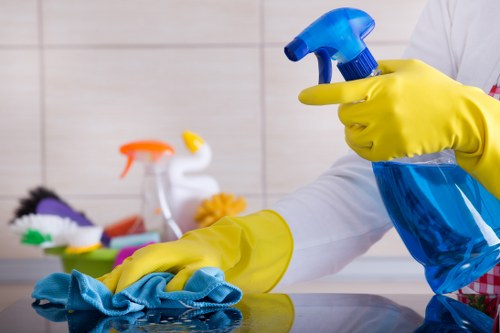 Local cleaner treating fabric upholstery in Clapham