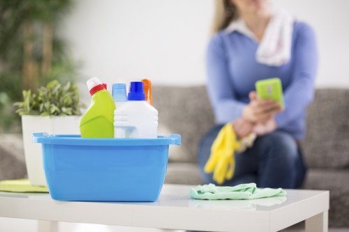 Local end of tenancy cleaners working in a Clapham property with attention to bathrooms and floors