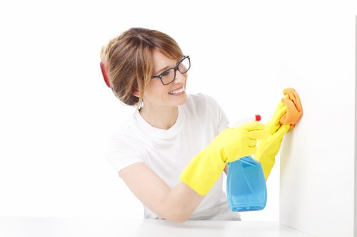 Deep cleaning of cupboards, appliances, and surfaces as part of move out cleaning in Clapham