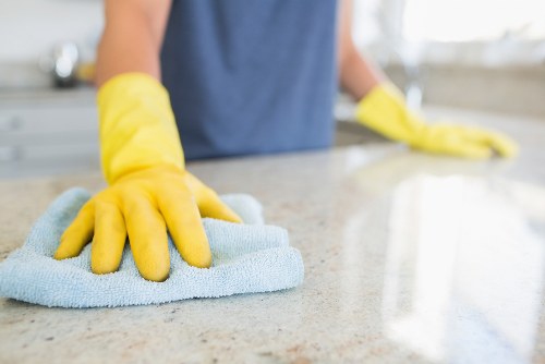 Sofa cleaning equipment set up inside a Clapham flat